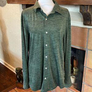 Bonobos Heather Green Stretch Slim Fit Button Down Shirt, M!